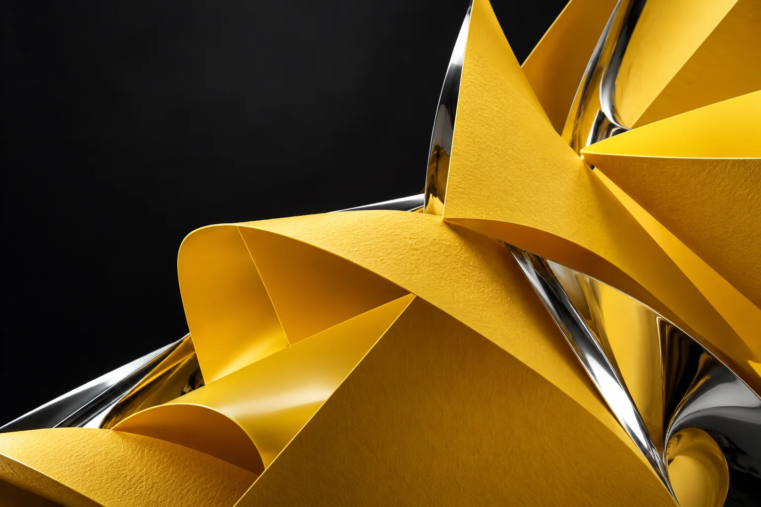 Composition créative de matières, de volumes et de lumière dans l’univers jaune et noir de RED 360